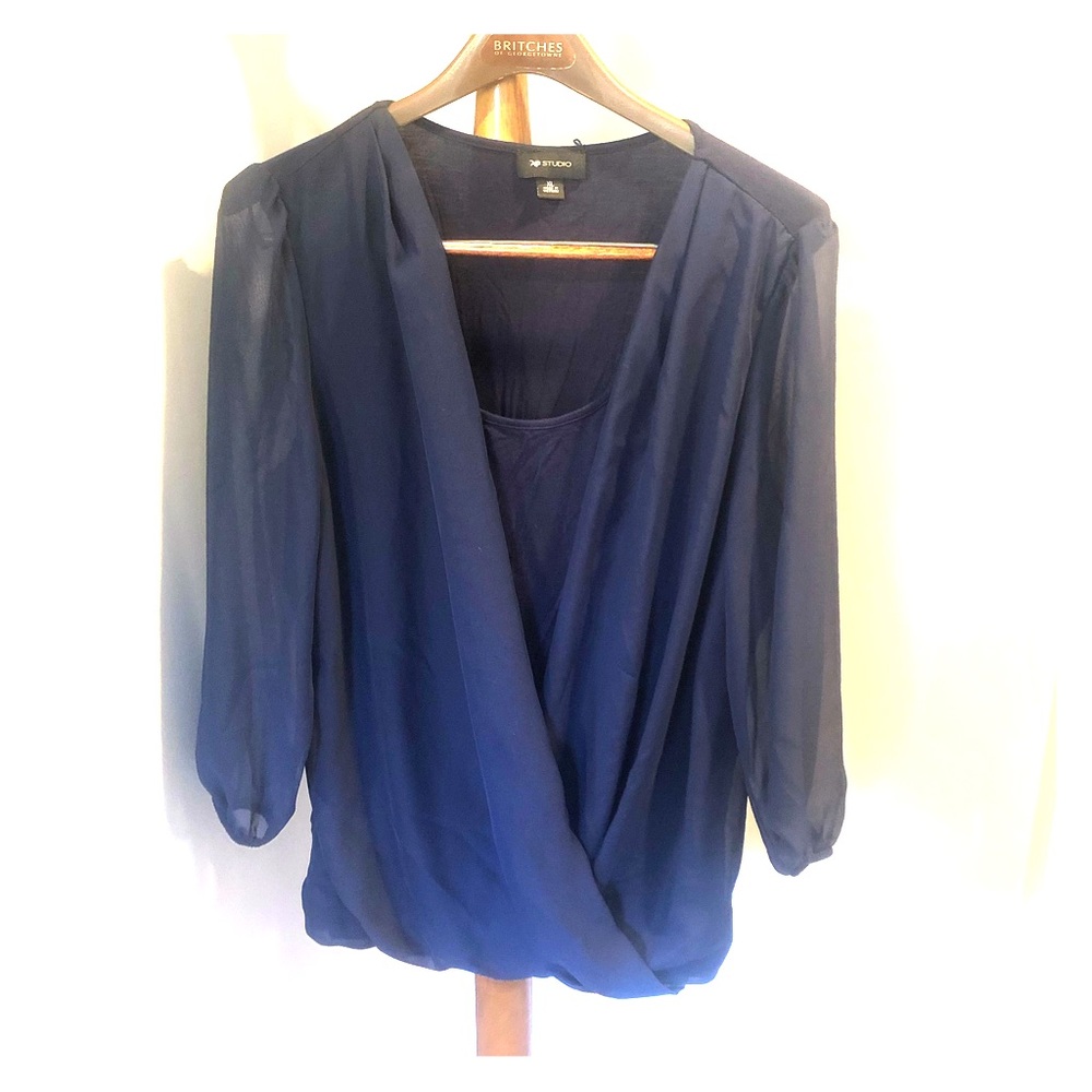 Long sleeve sheer blouse